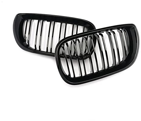 Rejillas delanteras de riñón negro brillante listón doble para E46 3 Series 4 Puertas 4D 2002-2005 LCI Facelift