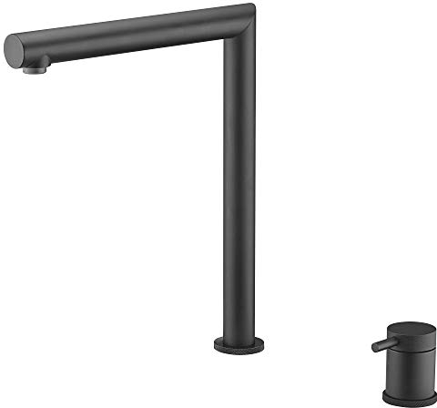 Imex - Grifo monomando de cocina plegable para Ventana Frontal - Grifo Cocina Abatible - Grifos de Cocina Fregadero - Monomando Grifo Mezclador Cocina Fregadero Oculto de Elevación - Negro Mate
