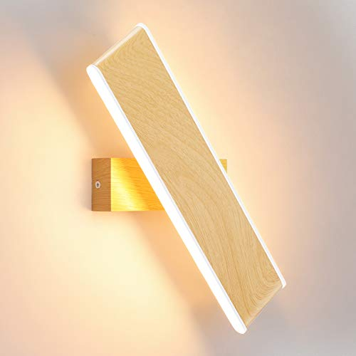 ENCOFT Wandleuchte Innen LED Wandlampe 330° Drehbare Wandlicht Up Down Wandbeleuchtung 31CM 12W für Wohnzimmer Schlafzimmer Treppenhaus Flur Warmweiß