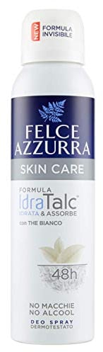 Felce Azzurra - Deo-Spray Skin Care mit weißem Tee, IdraTalc-Formel, Wirksamkeit 48 Stunden, hinterlässt keine Flecken - 150 ml