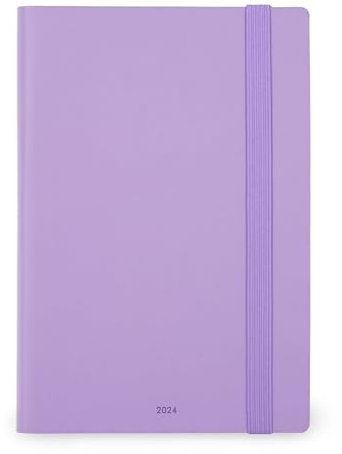 Legami - Agenda Settimanale Medium con Notebook, 12 Mesi, Gennaio 2024 Dicembre 2024, Dettaglio Settimana sulla Pagina sinistra, Spazio per scrivere sulla Pagina destra, 12x18 cm, Colore Lavender