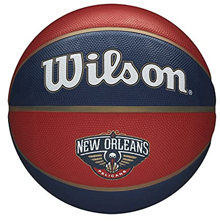Wilson NBA Team Tribute BSKT, Basketball Unisex-Adult, Rosso/Blu (New Orleans Pelicans), Misura 7