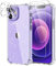 YIRSUR Glitter Clear Case Compatible with iPhone 12 with 2 Pack Screen Protector and 2 Pack Camera Lens Protector, Air Cushion Soft TPU Shockproof Transparent Sparkly Cover Case