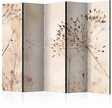 murando Raumteiler Foto Paravent Natur 225x172 cm beidseitig auf Vlies-Leinwand Bedruckt Trennwand Spanische Wand Sichtschutz Raumtrenner Design Botanik Pflanzenmotiv Wiese b-C-1015-z-c