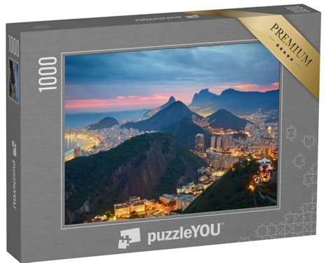 puzzleYOU: Puzzle 1000 Teile „Nachtansicht von Rio de Janeiro, Brasilien“ – aus der Puzzle-Kollektion Brasilien, Aus Aller Welt
