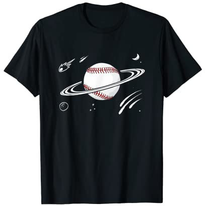 Baseball Sports Planet Saturn Ring Galaxie Weltraumball T-Shirt