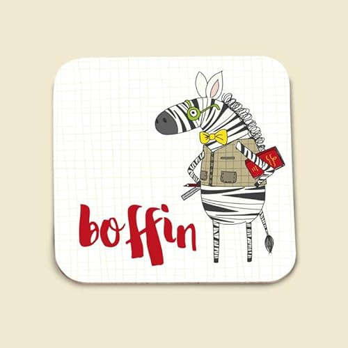 Dandelion Stationery Zebra Clever Boffin Funny Coaster Gift COA128