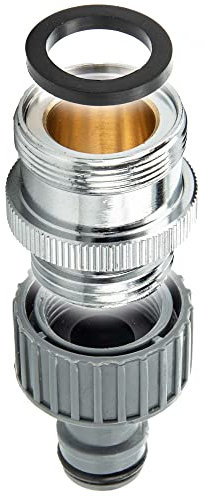 tecuro Aufnahme Adapter Übergangsstück M24 x 1 AG x 1/2 Zoll AG, Steckkupplung, MS hochglanzverchromt - 20094-P