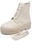 IF FASHION Stivali Stivaletti Anfibi Scarpe da Donna Con Platform Zip Doppio Uso 6006 beige N.39