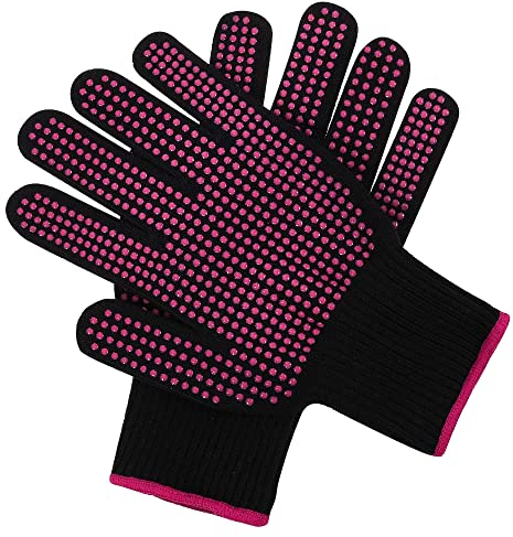 2 Piece Heat Gloves Heat Resistant Glove Professional Heat Resistant Glove for Hair Styling Heat Blocking for Curling Flat Iron and Curling Wand