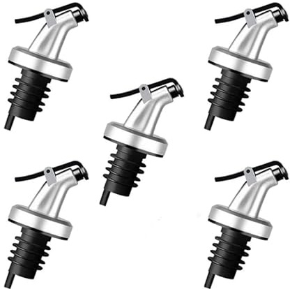 HORNO 5 Pack Oil Spouts, Olive Oil Vinegar Bottle Stopper Dispenser