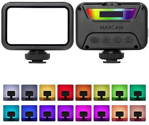 MAXCAM RGB Couleur caméra vidéo lumière, 0-360 degrés Couleur, 2500k - 9000k Option de température de Couleur, LED Couleur Ambiance lumière