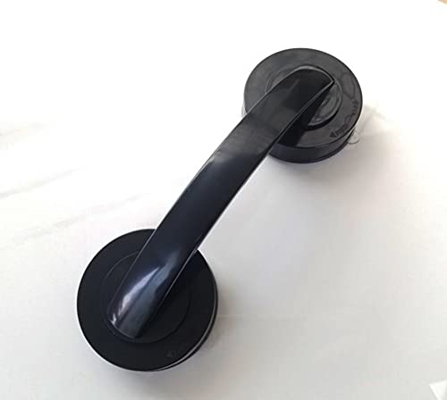 WANLIAN Powerful Suction Cup Glass Mirror Door Handle, Refrigerator Drawer Bathroom Suction Cup Wall handrail, Bathtub Shower Handle Kitchen Drawer Cabinet Handle Suction Cup (Black)