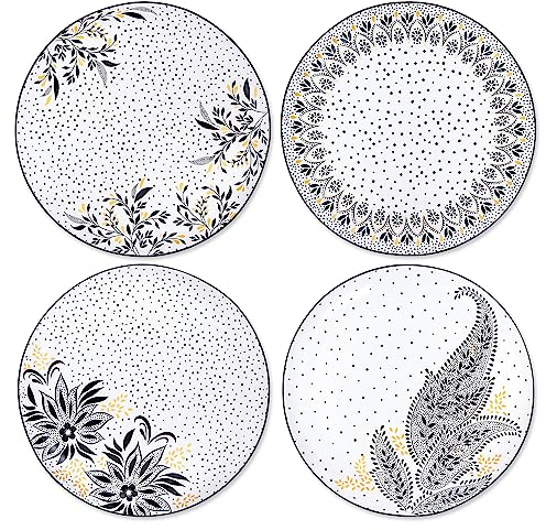 Sara Miller London Artisanne Noir Speiseteller mit goldfarbenen Details, 26,8 cm