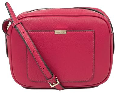 PAUL COSTELLOE SAZAVA - Bolso cruzado de piel auténtica con correa ajustable y herrajes dorados de la marca, elegante y versátil para mujer, bolso de hombro, cereza, Small