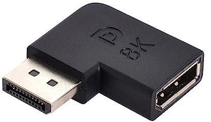 cablecc DisplayPort 1.4 macho a DP hembra adaptador en ángulo Ultra-HD UHD para monitor de video PC portátil 8K 60Hz 4K 144Hz 7680 * 4320 ancho de banda de alta velocidad