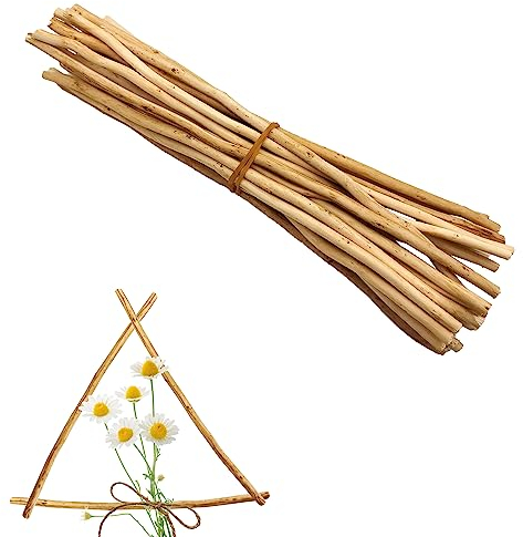 ZAHD 25 Pièces Branche en Bois Flotté Naturel, Embellissements Rustiques, Bâtonnets Non Finis pour L'Artisanat d'Art et Bricolage