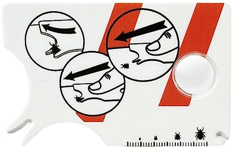 IZyufan Tick Remover Card, Clip per Zecche,Tick Remover con Lente d'Ingrandimento, Perfetta per Rimuovere Le Zecche, Ideale per attività All'aperto