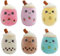 IXYHKB 6 Stück Kleine Gefüllte Tiere Boba Plushies Tier Spielzeug mit Schlüsselanhänger, Kleine Bubble Tea Kuscheltier Bunte Plüsch Kuscheltier Bubble Tea Plüschtier Für Kinder Mädchen Erwachsene