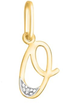 Rodium - Goldene Anhänger, Buchstabe O mit Zirkonen, 14 Karat Gold/ 585er Feingehalt, Charms für Halskette oder Ketten Armband, Idealer Goldener Schmuck für Damen, Kettenanhänger für Goldschmuck