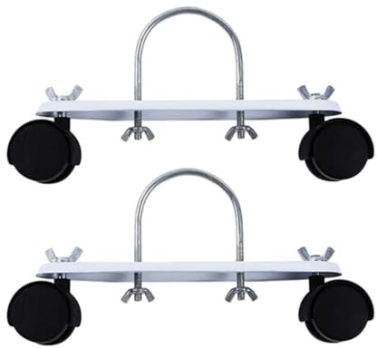 IEUDNS 2 Pcs Mobile Pulley Bracket for Oiled Filled Radiator, 360° Rotatable Electric Heater Frame Base with Black Wheels, Easy Installation Repair Parts Oil Heater Accessories, A White Bracket