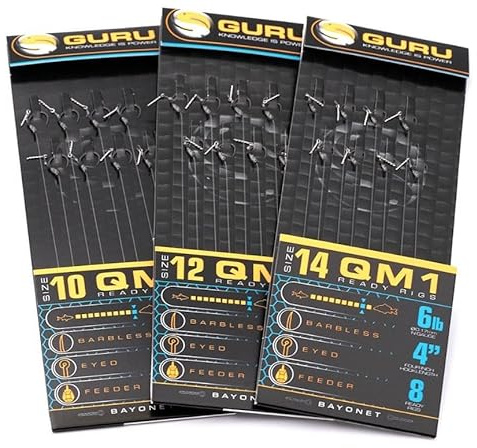 Guru QM1 10,2 cm Bayanet Hair Rigs ohne Widerhaken (Größe 16, 2,7 kg)
