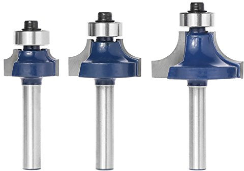 3 pezzi raggio 1/4 Shank Round Over Bead Edging Router Bit Set Lavorazione Del Legno Router Bit 1/4 Shank Router Bit Shank Router Bit 1/4 Shank Set Router Bit per Cabinet Door