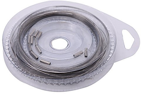 WGFOIP 10 M 7-strängiger Stahldraht, Hochfest, Glatt und Weich, Praktisch Zum Binden des Hakens, mit Kunststoff überzogen, für Großmaulfische (30 Pfund)