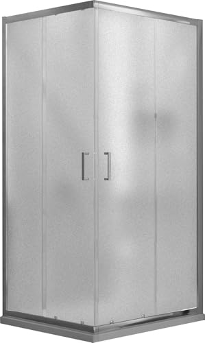 Box Doccia Angolare 75x90 cm 2 Ante Scorrevoli in Cristallo Opaco 6mm H185 Dragor