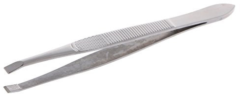 Pince à épiler professionnelle en acier inoxydable à pointe plate