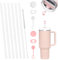6Pcs Pailles Longues pour Accessoires Stanley Cup, 6Pcs Plastique Anti-fuite, 10mm Paille Accessoires avec Brosses de Nettoyage, Accessoires Réutilisables pour Gobelets Stanley 40oz/30oz Quencher