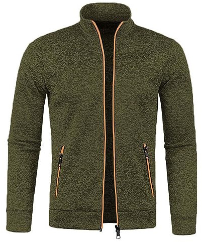 UHouse Sweatjacke Herren ohne Kapuze Freizeit Jacke Oversize Übergangsjacke Sport Jacken Leichte Dünne Sportjacke Outdoor Trainingsjacke Herbst Bomberjacke Bequeme Herbstjacke Softshelljacke M-5XL