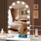 halumao Schminkspiegel mit Beleuchtung, 40 x 60 cm Hollywood schminktisch Spiegel mit 15 Lampen, 3 Modi Tischspiegel mit Touch-Schalter USB-Ladeanschluss