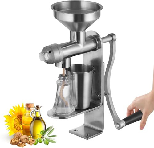 Presse à Huile Manuelle, Presse à Main en Acier Inoxydable,Presse à Froid et à Chaud,extracteur d'huile de graines d'arachide,à Usage Domestique,rendement élevé en Huile,Machine de pressage d'huile