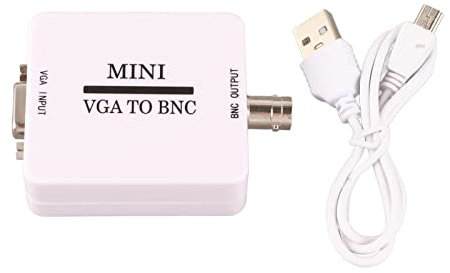 CHICIRIS Mini VGA a BNC Adattatore Convertitore, Mini Convertitore HD VGA in Adattatore BNC 1920 X 1080 Video USB per Monitor HDTV Monitor TVS Computer, Piccoli Plug e Play Leggeri