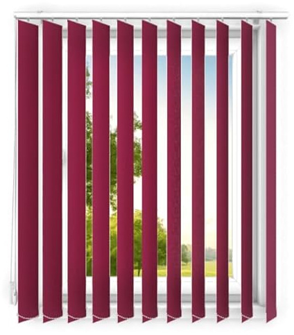 time4blinds - Lamellenvorhang - Vertikaljalousie - Lamellen für Büroarbeitsplätze und für Haus und Wohnung - Vorhang Flächenvorhang Schiebevorhang - 160x160 cm - Burgunderrot