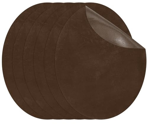 PATIKIL Iron-on Patches 11 x 14 cm, 6 Pack Oval Elbow Patches Knee Repair Patch Suede Fabric Appliques for Shirt Jeans Jacket Clothes Repair Decorating Kit, Dark Brown