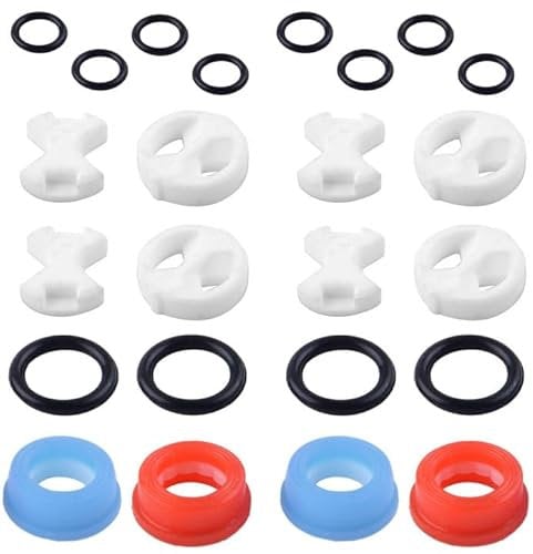 24Pcs Tap Washers for Mixer Taps, Tap Valve Cartridges, and Plumbing Replacement Parts, Assorted Rubber Washers for Leak Prevention and Repair