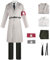 Windskids Anime AOT Kostüm Erwachsene Cosplay Anime AOT Season 4 Marley Military Uniform Jacke Top Hose Krawatte Gürtel Armbinde Set 7 Stück für Halloween Karneval Party Maskerade Verkleidung