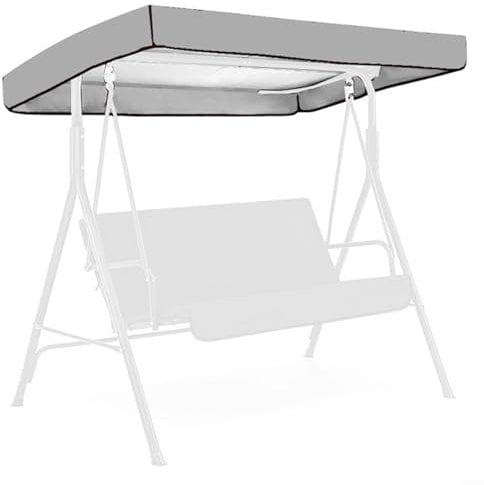 HOHOVYVY Outdoor Swing Canopy 191 x 120 x 20 cm Waterproof UV Protection Oxford Fabric Replacement Roof for Garden Swing (Grey)