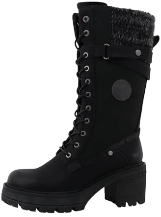 MUSTANG Damen Stiefel mit Blockabsatz und Schaftlasche 15M0132005