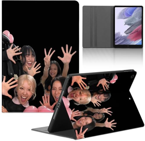Tablet Coque pour Apple iPad Pro (2021/2020/2018) 12.9'', Kpop Star Chanteur Blackpink Rose Jenny Lisa Jisoo Modèle Housse de Anti-Collision Protection en Cuir PU Flip avec Fonction Support Anti TPU