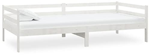 Tagesbett Weiß 90x200 cm aus Massivholz Kiefer | Kinderbett & Gästebett | Langlebig & Natürlich | Perfekt für Kleinkinder & kleine Räume