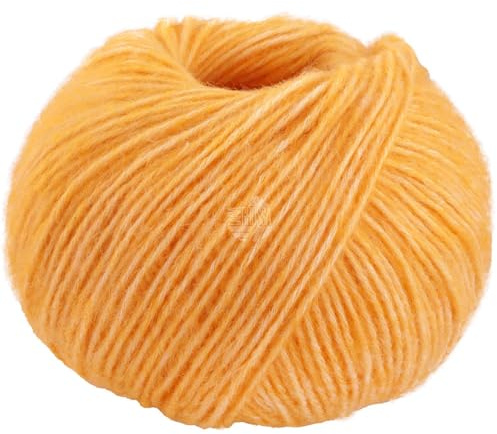 LANA GROSSA Natural Alpaca Pelo | Flauschige Netzgarnstruktur aus Baumwolle gefüllt mit Baby Alpakafasern und Merino Schurwolle | 50g Wolle zum Stricken & Häkeln | 125m Garn FB 32