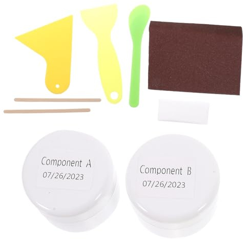 CLISPEED Kit de Réparation pour Carrelage et Émail Colle Forte pour Lavabo Éviers Porcelaine Pâte Blanche pour Fissures et Éclats Réparation Salle de Bain Polyvalente