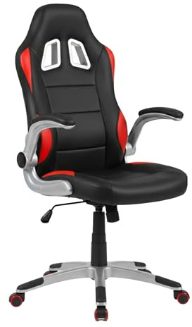 Miroytengo Silla Gaming Mugello Oficina Rojo y Negro Acolchado, Tecnologia Syncro, Brazos abatibles 70x115x69 cm