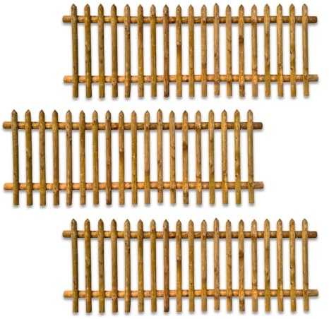 3er Set Senkrechtzaun 250 cm breit – 60–120 cm Höhe wählbar – KDI Grün imprägniert – hochwertiger Holzzaun aus Sauerländer Nadelholz – stabiler Gartenzaun für Sichtschutz & Abgrenzung (80 cm Höhe)