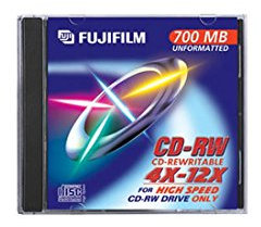 Fuji CD-RW 80 mm Speed 4x-12x Boitier cristal 10 mm Pack de 10
