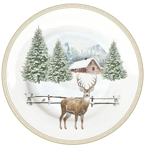 Easy Life Kuchenteller White Forest Winterwald D. 19cm Porzellan
