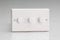 Varilight Classic White, LED Dimmer Switch - V-Pro Series, 3 Gang (Double), 1 or 2 Way, 0-120W Watt (Trailing Edge)